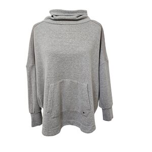 Prana Hemp Blend Batwing  Sweatshirt Funnel Neck Grayish Womens Medium